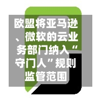 欧盟将亚马逊	、微软的云业务部门纳入“守门人”规则监管范围-第2张图片