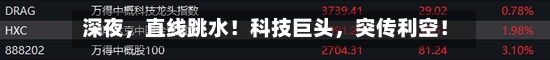 深夜，直线跳水！科技巨头，突传利空！-第2张图片