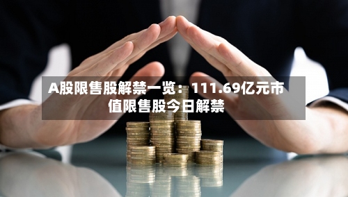 A股限售股解禁一览：111.69亿元市值限售股今日解禁