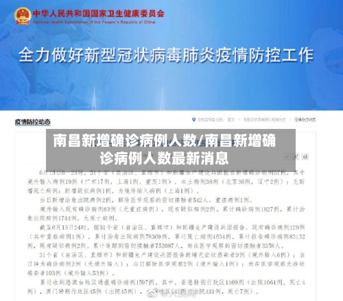南昌新增确诊病例人数/南昌新增确诊病例人数最新消息