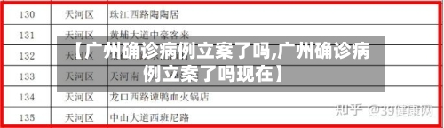 【广州确诊病例立案了吗,广州确诊病例立案了吗现在】