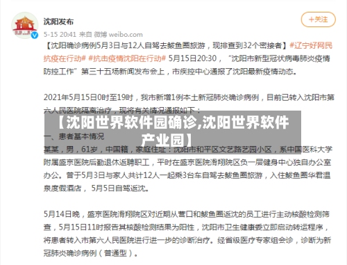 【沈阳世界软件园确诊,沈阳世界软件产业园】