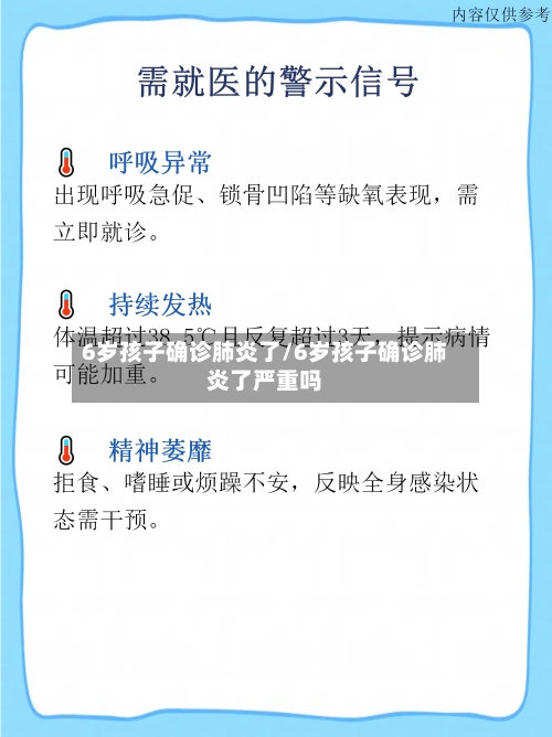 6岁孩子确诊肺炎了/6岁孩子确诊肺炎了严重吗