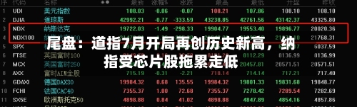 尾盘：道指7月开局再创历史新高，纳指受芯片股拖累走低