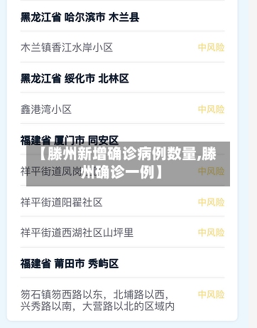 【滕州新增确诊病例数量,滕州确诊一例】