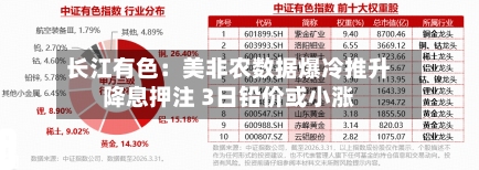 长江有色:美非农数据爆冷推升降息押注 3日铅价或小涨-第1张图片