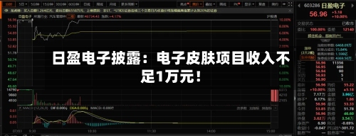 日盈电子披露:电子皮肤项目收入不足1万元!-第2张图片