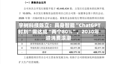 宇树科技陈立：具身智能“ChatGPT时刻”需达成“两个80%	”	，2030年迎消费浪潮-第2张图片