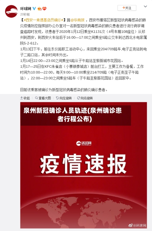 泉州新冠确诊人员轨迹(泉州确诊患者行程公布)