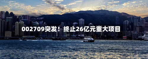 002709突发!终止26亿元重大项目-第3张图片