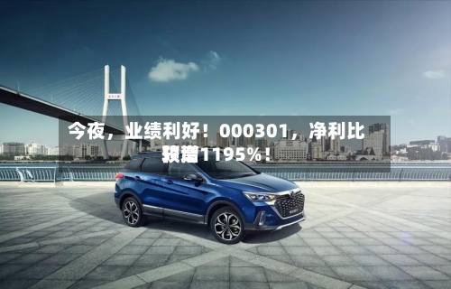 今夜，业绩利好！000301	，净利比较高预增1195%！-第2张图片