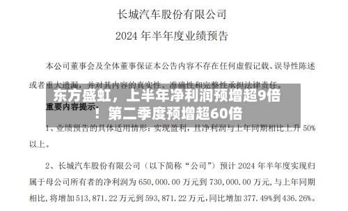 东方盛虹，上半年净利润预增超9倍！第二季度预增超60倍-第1张图片