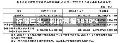 存储巨头	，利润预增1810%-第2张图片