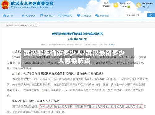 武汉那年确诊多少人/武汉最初多少人感染肺炎
