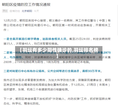 【羽坛有多少阳性确诊的,羽坛排名榜】