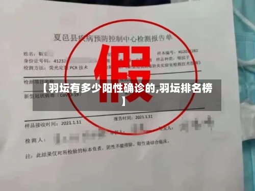 【羽坛有多少阳性确诊的,羽坛排名榜】-第2张图片